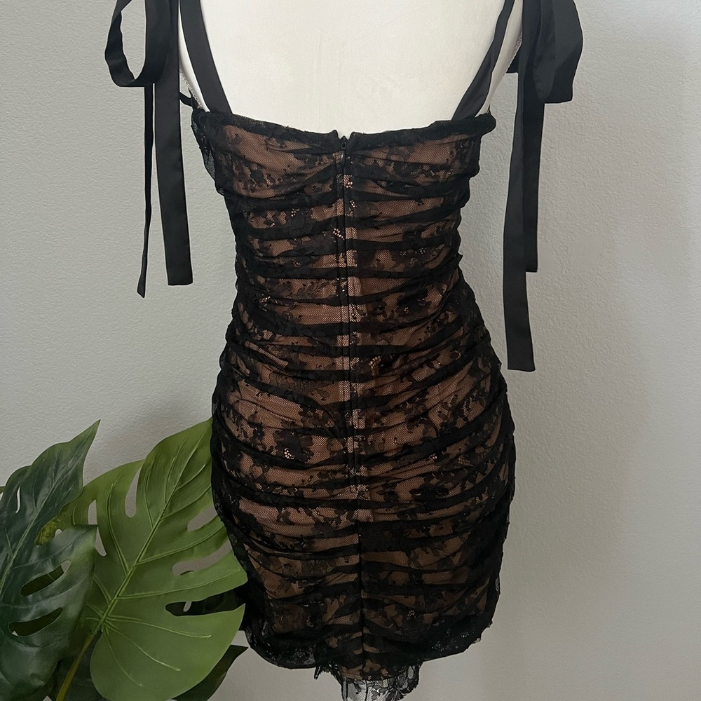 FOR LOVE & LEMONS Dolly Mini Dress Black Lace - Picture 2 of 3